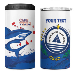 Cape Verde Football Custom 4 in 1 Can Cooler Tumbler Tubaroes Azuis Glory World Cup - African Pride