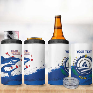 Cape Verde Football Custom 4 in 1 Can Cooler Tumbler Tubaroes Azuis Glory World Cup - African Pride