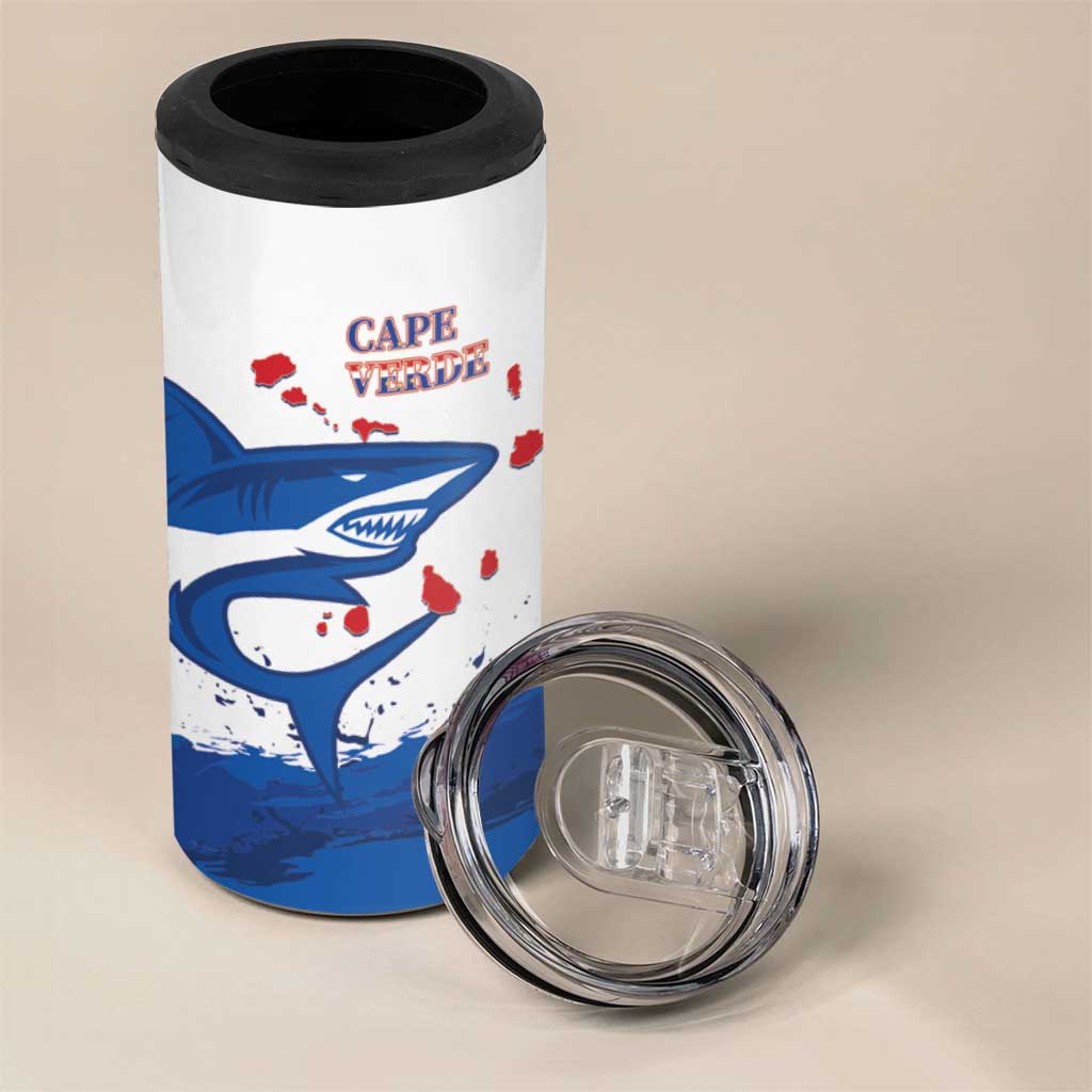 Cape Verde Football Custom 4 in 1 Can Cooler Tumbler Tubaroes Azuis Glory World Cup - African Pride
