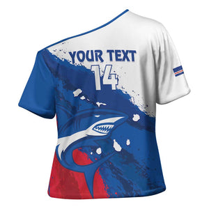 Cape Verde Football Custom Cross Shoulder Shirt Tubaroes Azuis Glory World Cup