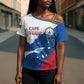 Cape Verde Football Custom Cross Shoulder Shirt Tubaroes Azuis Glory World Cup