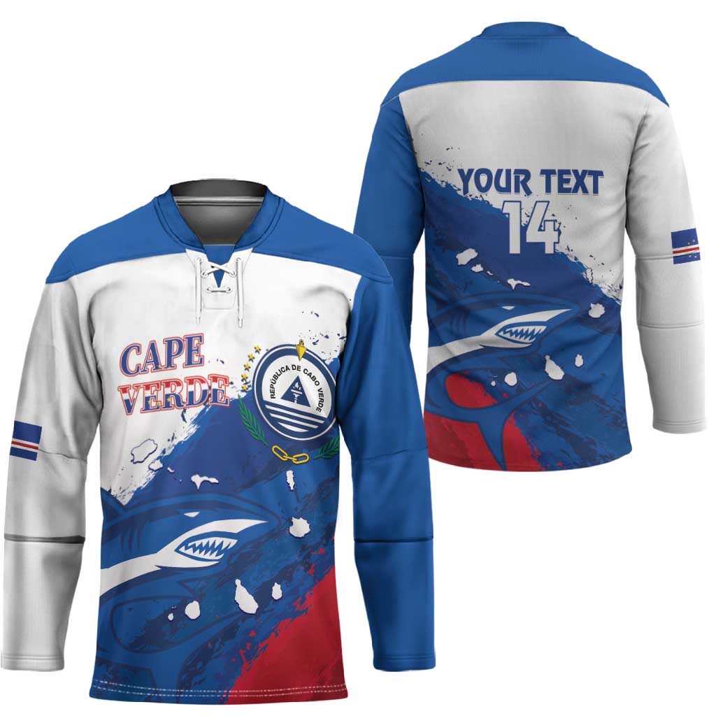 Cape Verde Football Custom Hockey Jersey Tubaroes Azuis Glory World Cup