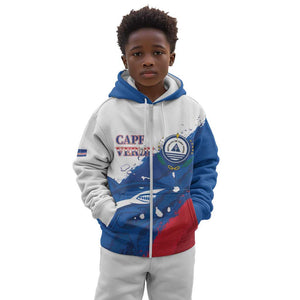 Cape Verde Football Custom Kid Hoodie Tubaroes Azuis Glory World Cup - African Pride