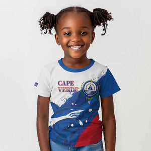 Cape Verde Football Custom Kid T shirt Tubaroes Azuis Glory World Cup - African Pride