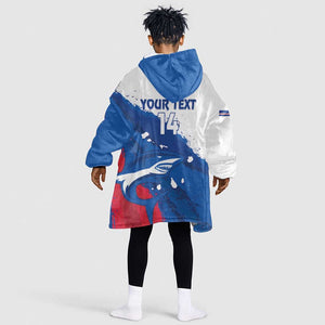 Cape Verde Football Custom Kid Wearable Blanket Hoodie Tubaroes Azuis Glory World Cup - African Pride