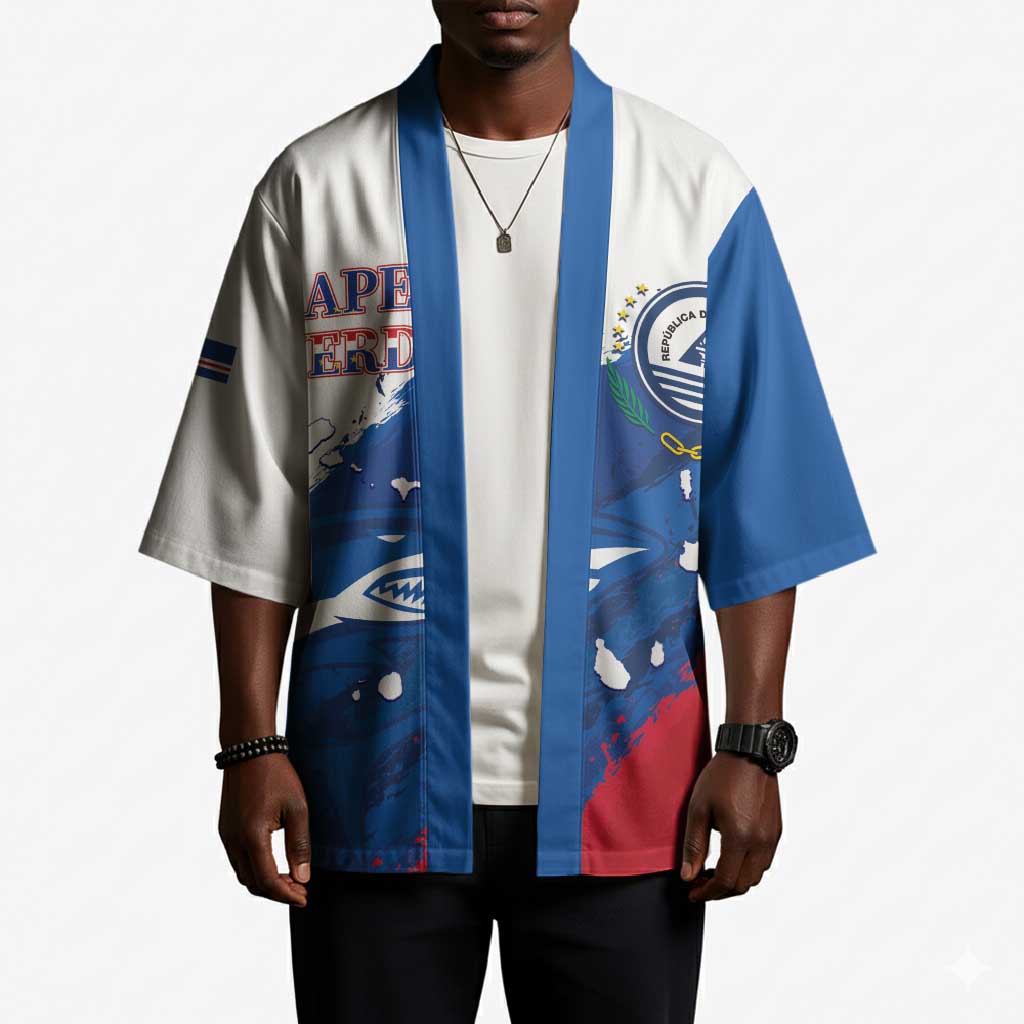 Cape Verde Football Custom Kimono Tubaroes Azuis Glory World Cup