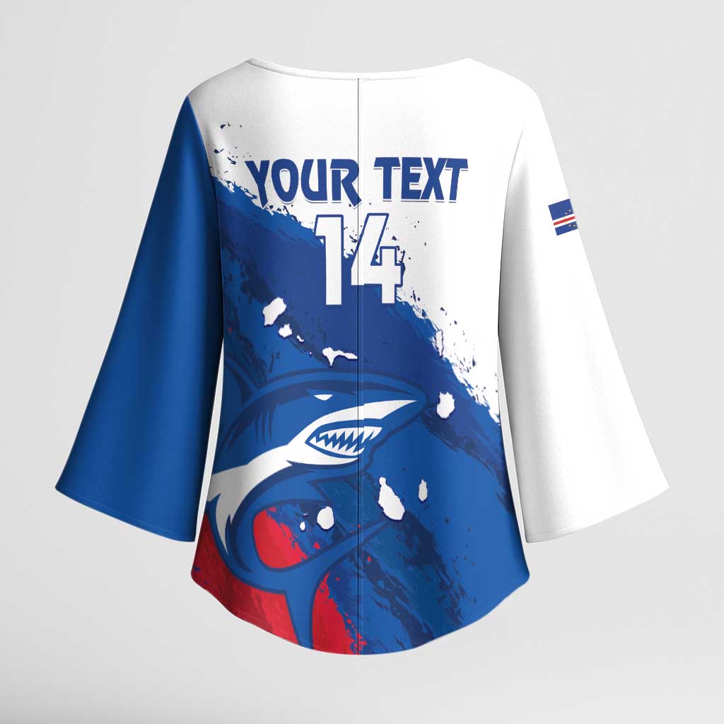 Cape Verde Football Custom Kimono Sleeve Blouse Tubaroes Azuis Glory World Cup