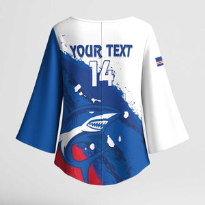 Cape Verde Football Custom Kimono Sleeve Blouse Tubaroes Azuis Glory World Cup