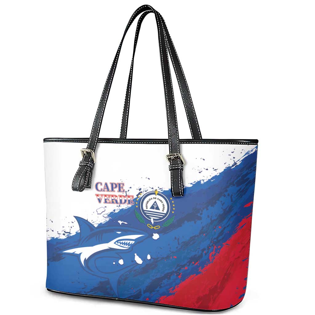 Cape Verde Football Leather Tote Bag Tubaroes Azuis Glory World Cup - African Pride