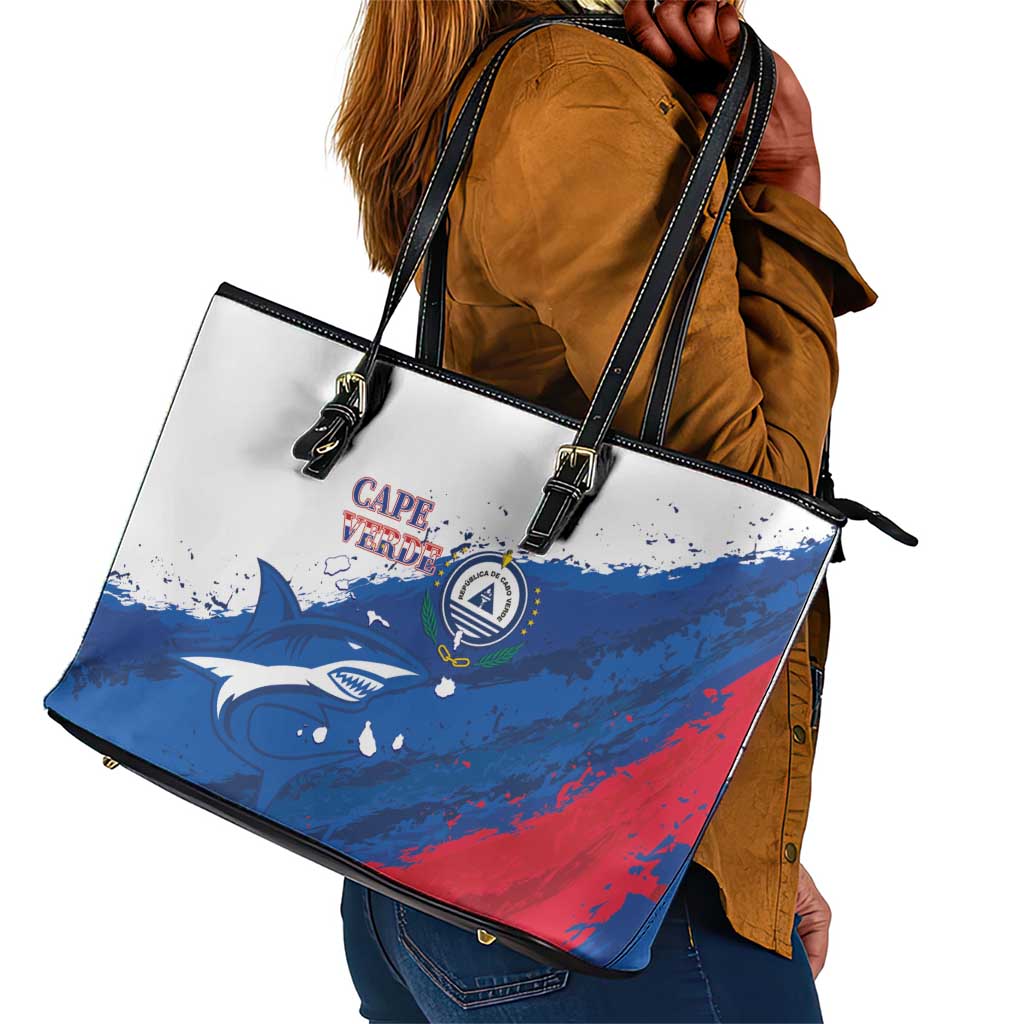 Cape Verde Football Leather Tote Bag Tubaroes Azuis Glory World Cup - African Pride