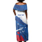 Cape Verde Football Custom Off Shoulder Maxi Dress Tubaroes Azuis Glory World Cup - African Pride
