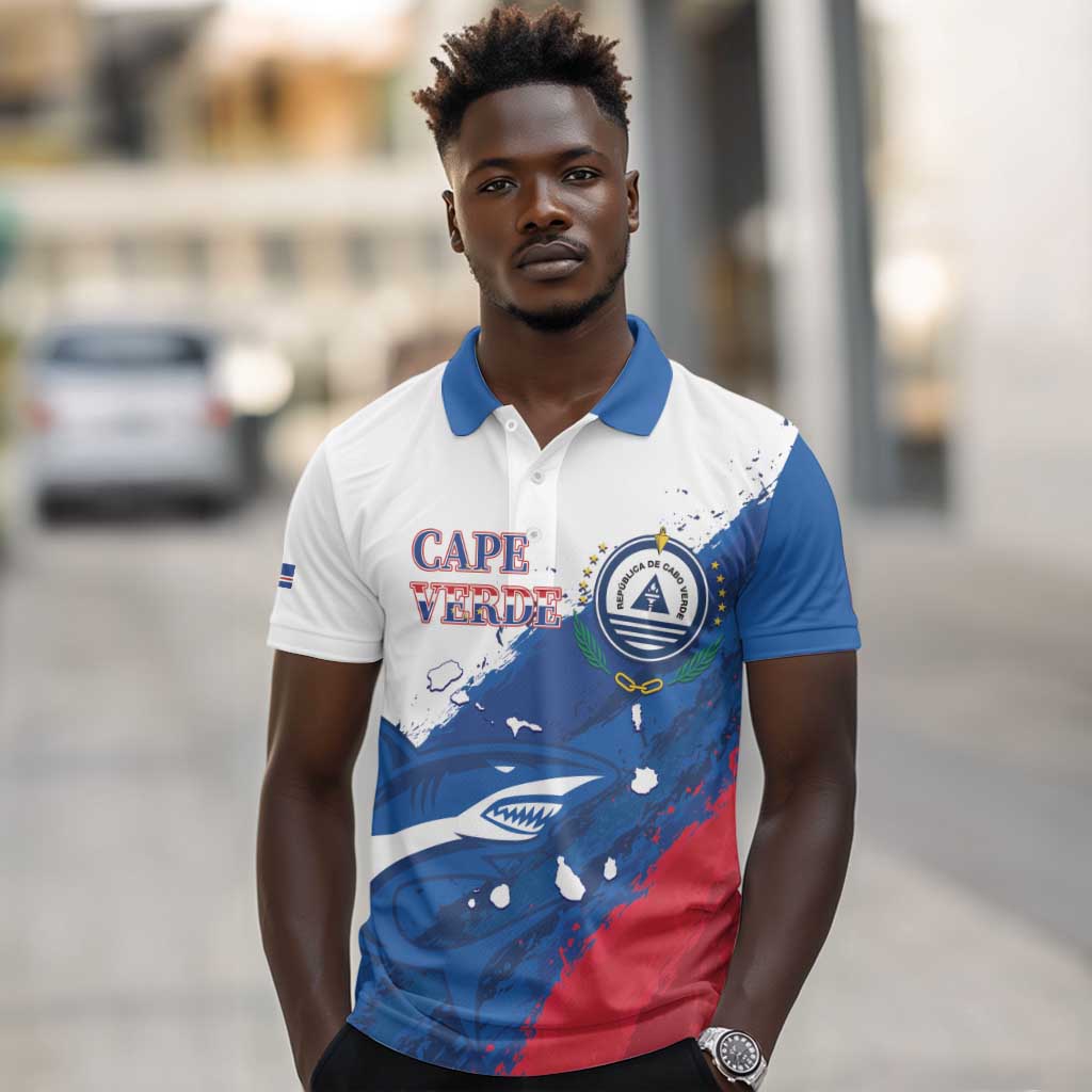 Cape Verde Football Custom Polo Shirt Tubaroes Azuis Glory World Cup - African Pride