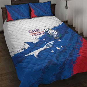 Cape Verde Football Quilt Bed Set Tubaroes Azuis Glory World Cup - African Pride