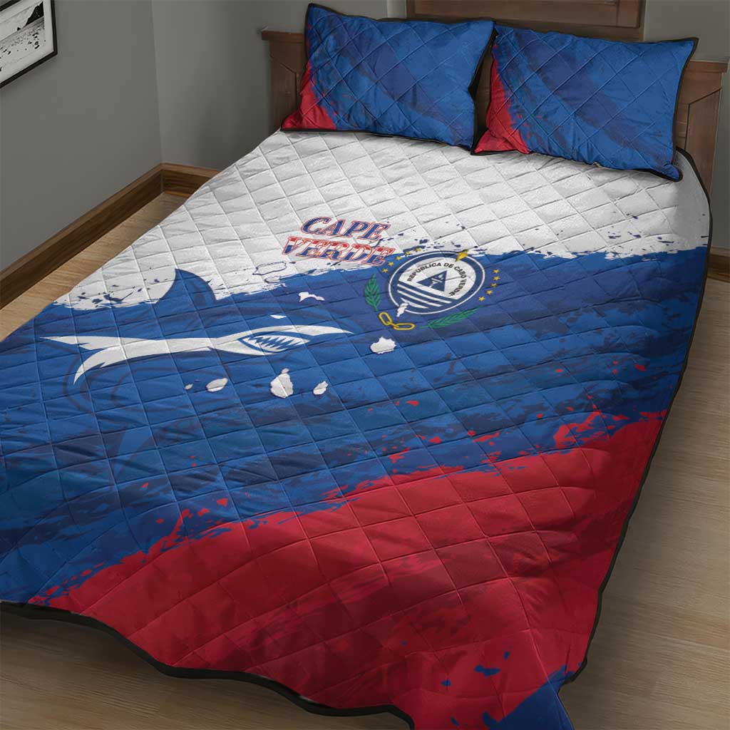 Cape Verde Football Quilt Bed Set Tubaroes Azuis Glory World Cup - African Pride