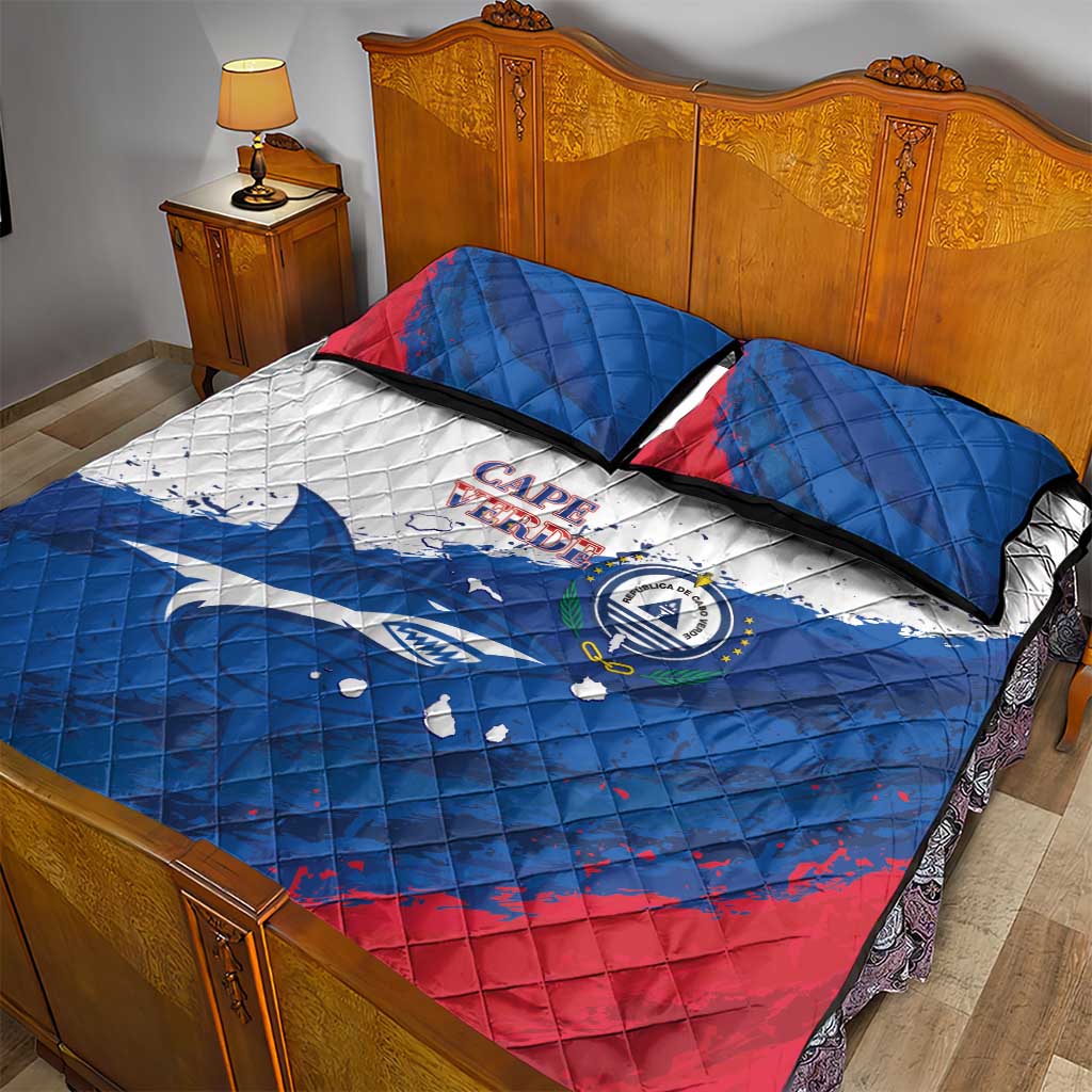Cape Verde Football Quilt Bed Set Tubaroes Azuis Glory World Cup - African Pride