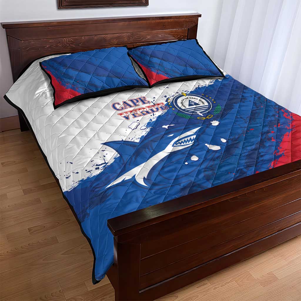 Cape Verde Football Quilt Bed Set Tubaroes Azuis Glory World Cup - African Pride