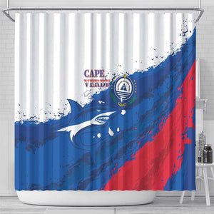 Cape Verde Football Shower Curtain Tubaroes Azuis Glory World Cup - African Pride