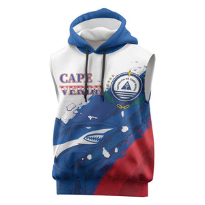 Cape Verde Football Custom Sleeveless Hoodie Tubaroes Azuis Glory World Cup - African Pride