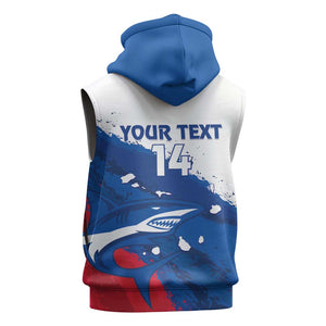 Cape Verde Football Custom Sleeveless Hoodie Tubaroes Azuis Glory World Cup - African Pride