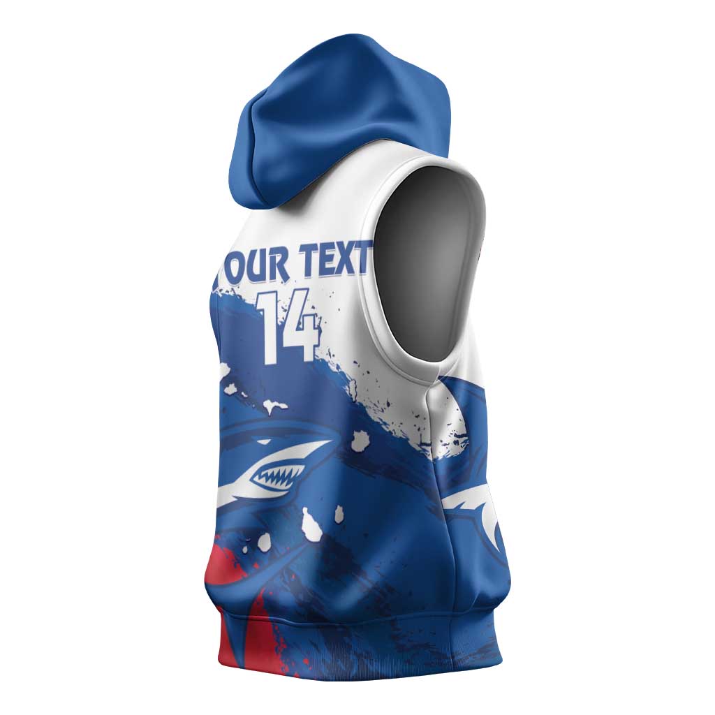 Cape Verde Football Custom Sleeveless Hoodie Tubaroes Azuis Glory World Cup - African Pride