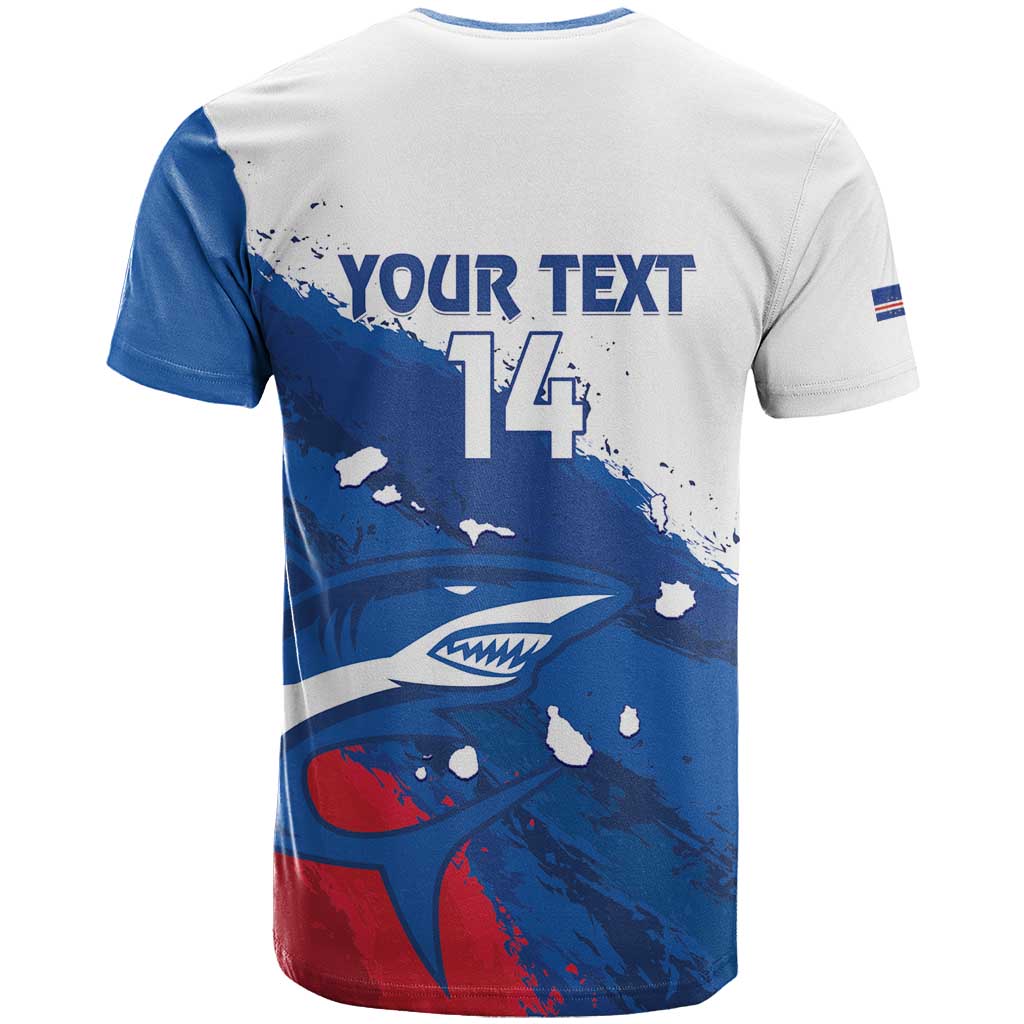 Cape Verde Football Custom T shirt Tubaroes Azuis Glory World Cup - African Pride
