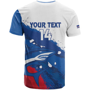 Cape Verde Football Custom T shirt Tubaroes Azuis Glory World Cup - African Pride