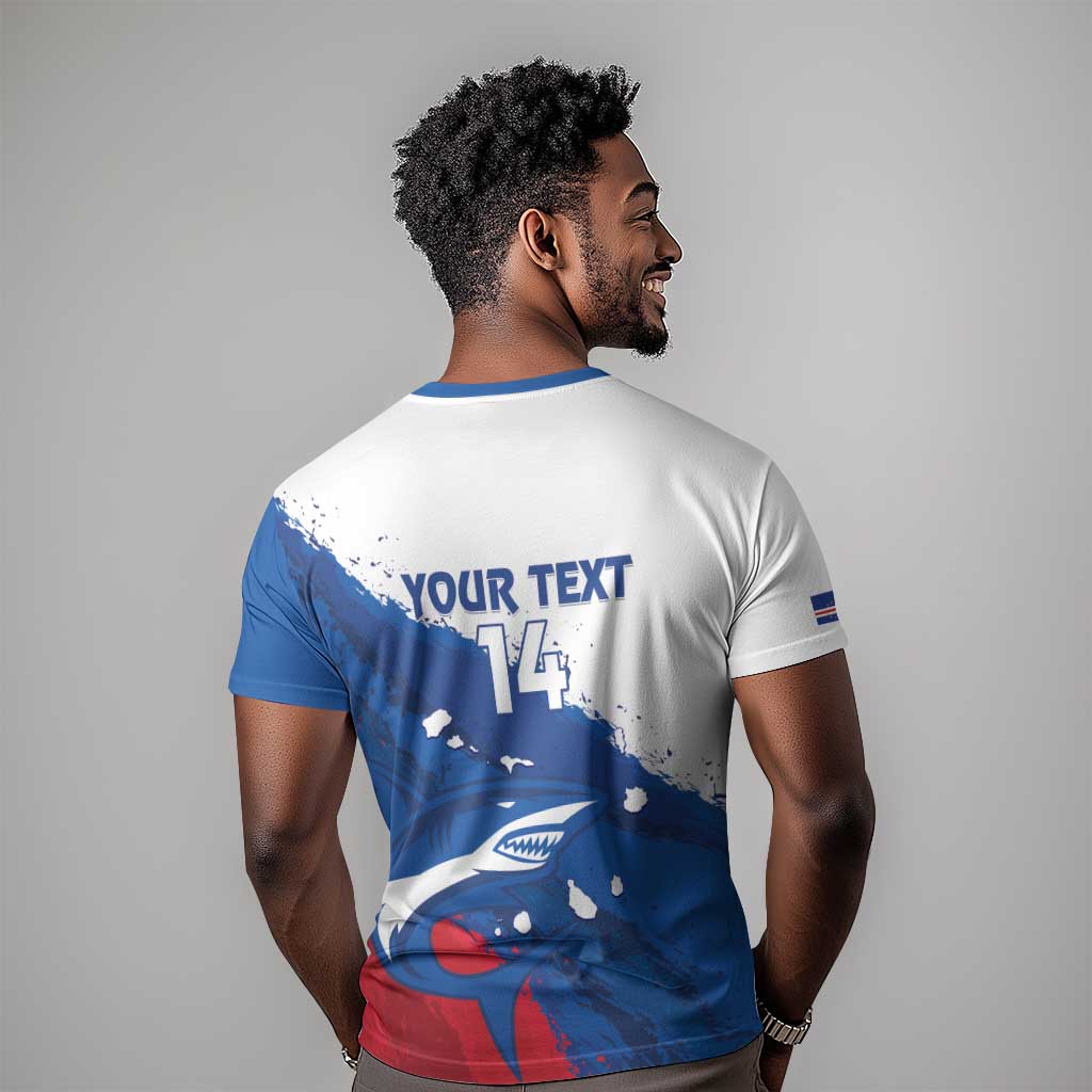 Cape Verde Football Custom T shirt Tubaroes Azuis Glory World Cup - African Pride