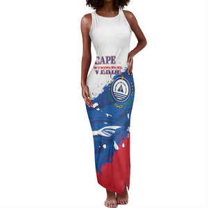 Cape Verde Football Custom Tank Maxi Dress Tubaroes Azuis Glory World Cup - African Pride
