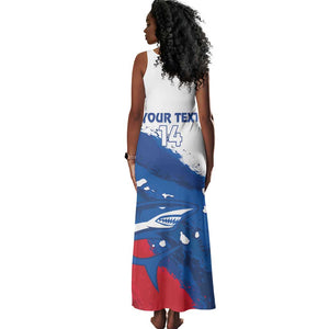 Cape Verde Football Custom Tank Maxi Dress Tubaroes Azuis Glory World Cup - African Pride