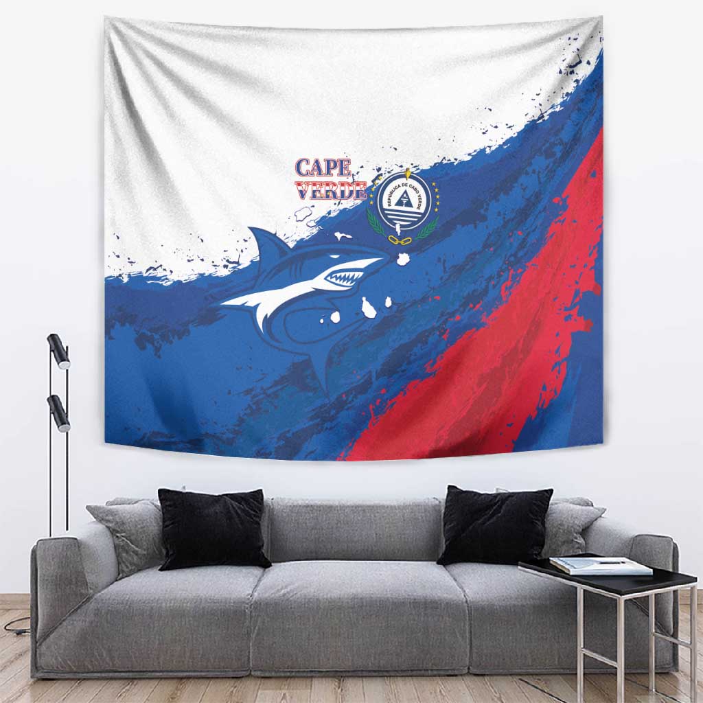 Cape Verde Football Tapestry Tubaroes Azuis Glory World Cup - African Pride