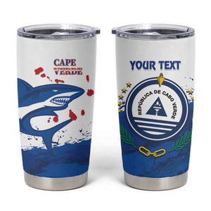 Cape Verde Football Custom Tumbler Cup Tubaroes Azuis Glory World Cup - African Pride