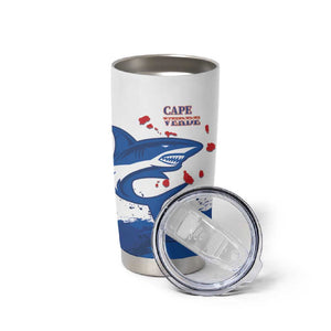 Cape Verde Football Custom Tumbler Cup Tubaroes Azuis Glory World Cup - African Pride