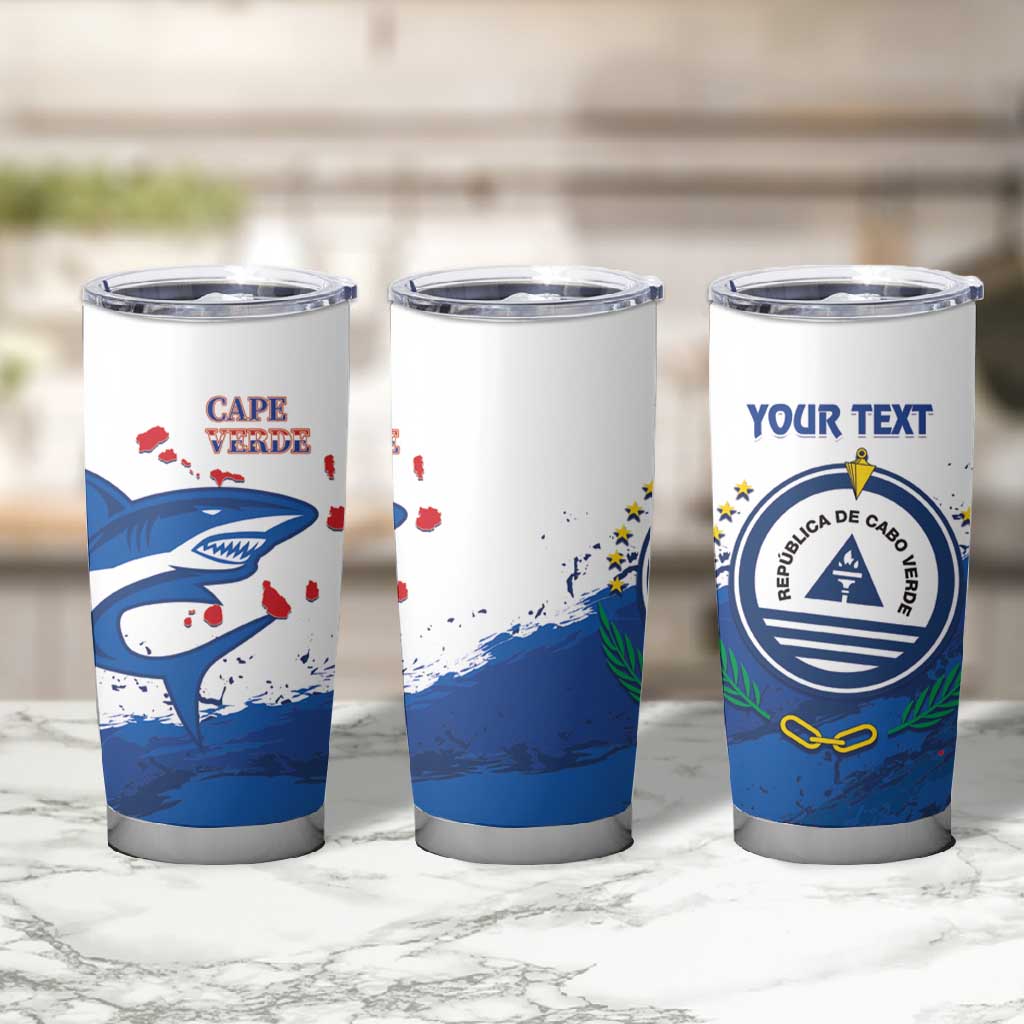 Cape Verde Football Custom Tumbler Cup Tubaroes Azuis Glory World Cup - African Pride