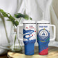 Cape Verde Football Custom Tumbler With Handle Tubaroes Azuis Glory World Cup - African Pride