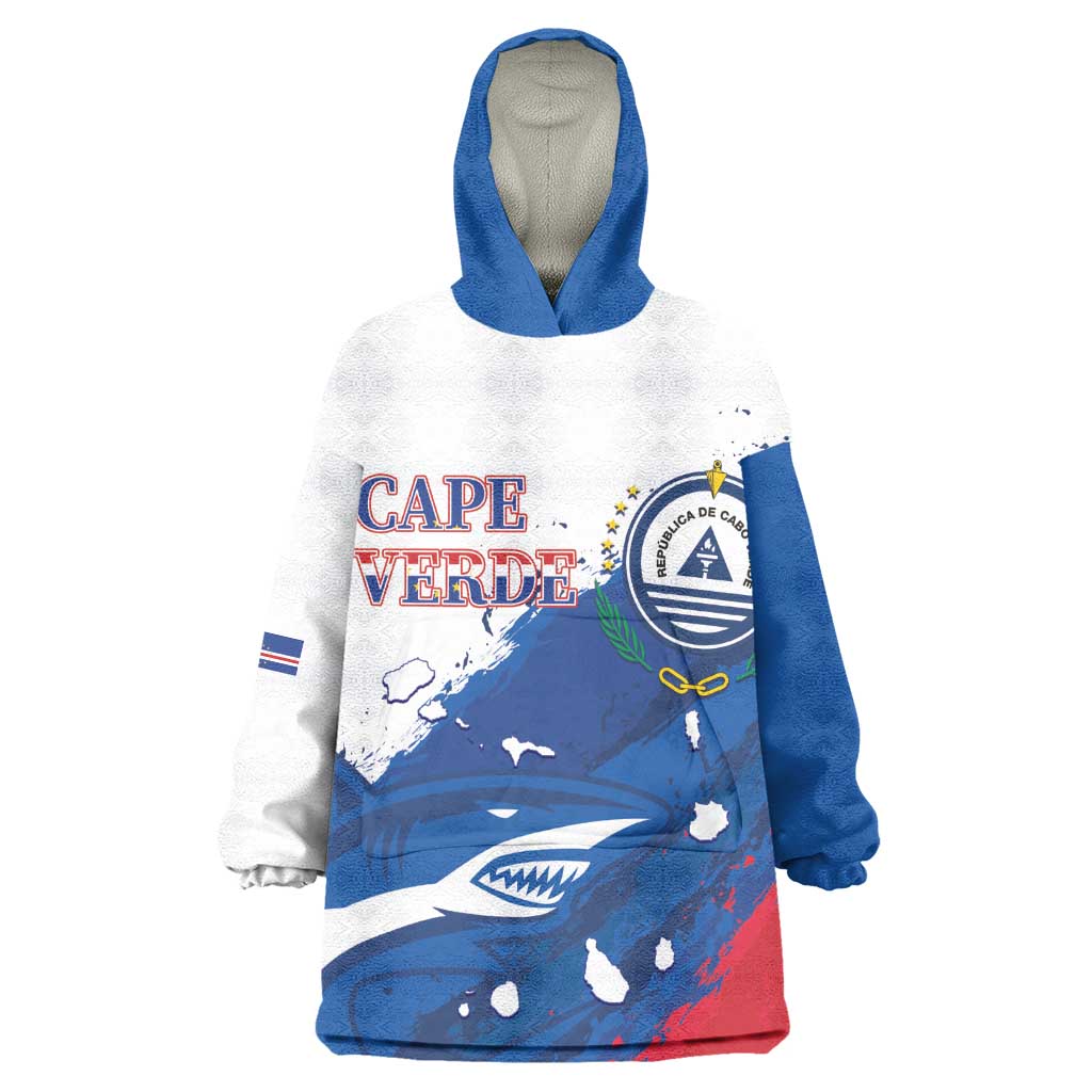 Cape Verde Football Custom Wearable Blanket Hoodie Tubaroes Azuis Glory World Cup - African Pride