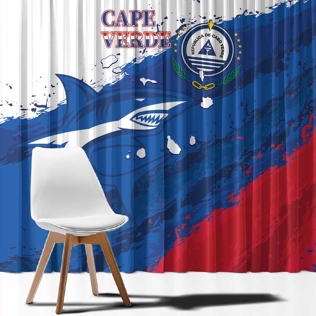 Cape Verde Football Window Curtain Tubaroes Azuis Glory World Cup - African Pride