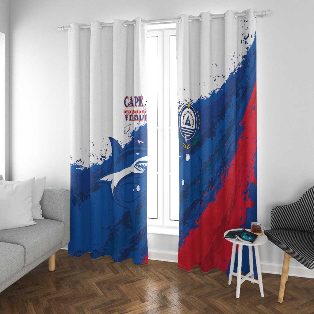 Cape Verde Football Window Curtain Tubaroes Azuis Glory World Cup - African Pride