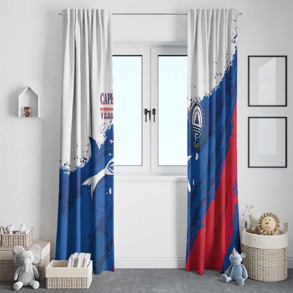 Cape Verde Football Window Curtain Tubaroes Azuis Glory World Cup - African Pride