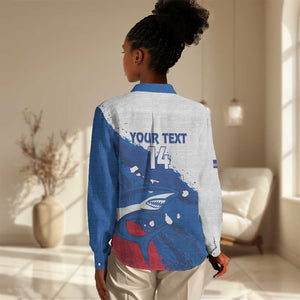 Cape Verde Football Custom Women Casual Shirt Tubaroes Azuis Glory World Cup - African Pride