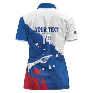 Cape Verde Football Custom Women Polo Shirt Tubaroes Azuis Glory World Cup - African Pride