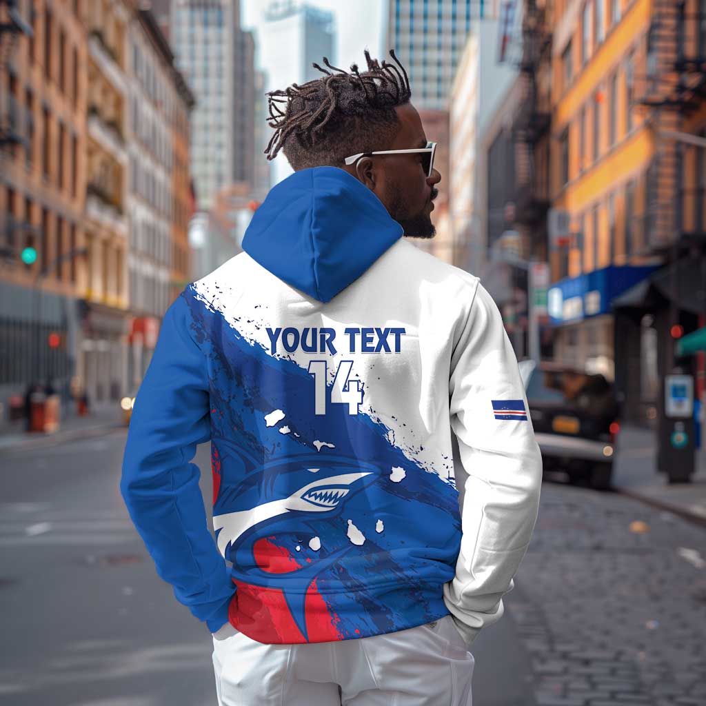 Cape Verde Football Custom Zip Hoodie Tubaroes Azuis Glory World Cup - African Pride