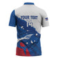 Cape Verde Football Custom Zipper Polo Shirt Tubaroes Azuis Glory World Cup
