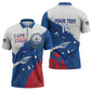 Cape Verde Football Custom Zipper Polo Shirt Tubaroes Azuis Glory World Cup