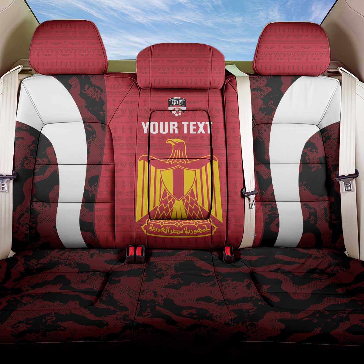 Custom Egypt Football Back Car Seat Cover 2026 Go Pharaohs Ancient Egyptian Pattern - African Pride