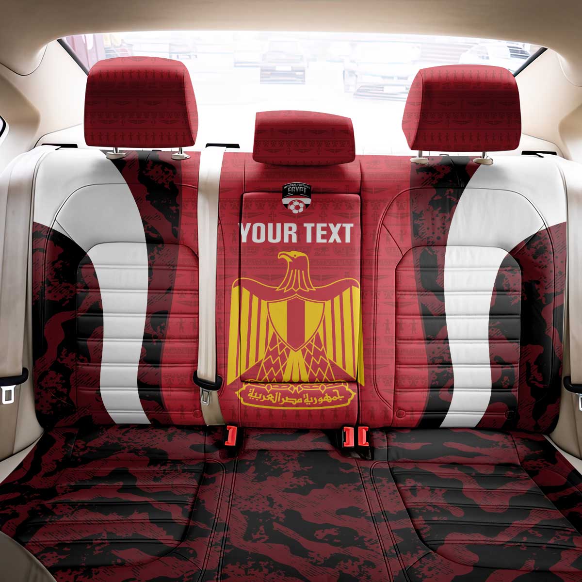 Custom Egypt Football Back Car Seat Cover 2026 Go Pharaohs Ancient Egyptian Pattern - African Pride