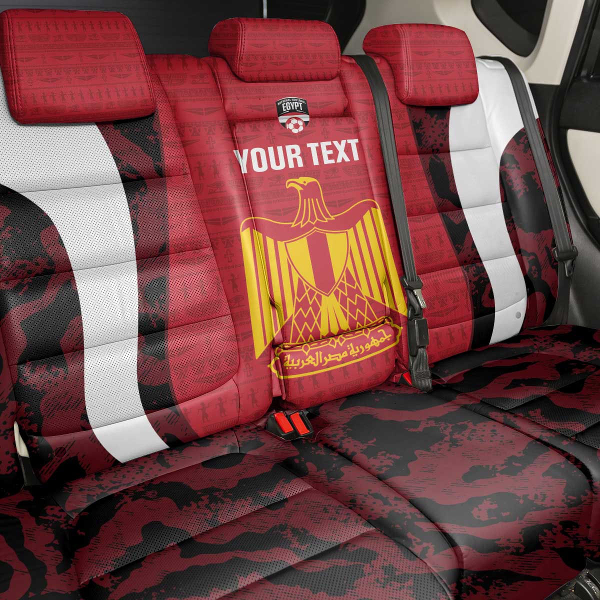 Custom Egypt Football Back Car Seat Cover 2026 Go Pharaohs Ancient Egyptian Pattern - African Pride
