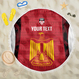 Custom Egypt Football Beach Blanket 2026 Go Pharaohs Ancient Egyptian Pattern - African Pride