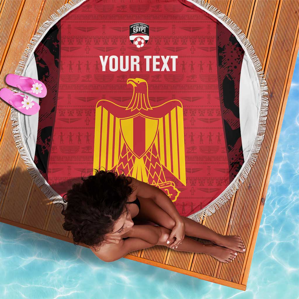 Custom Egypt Football Beach Blanket 2026 Go Pharaohs Ancient Egyptian Pattern - African Pride