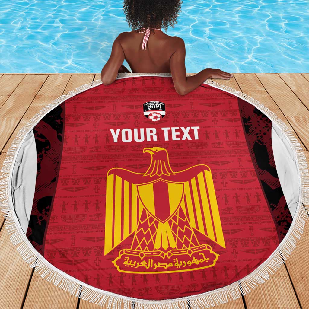 Custom Egypt Football Beach Blanket 2026 Go Pharaohs Ancient Egyptian Pattern - African Pride