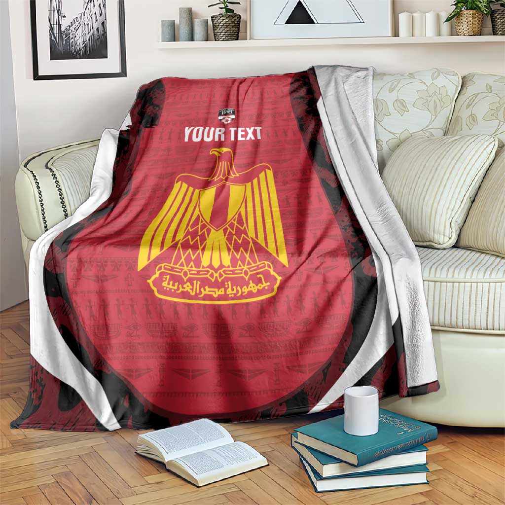 Custom Egypt Football Blanket 2026 Go Pharaohs Ancient Egyptian Pattern - African Pride